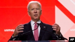 Former Vice President Joe Biden speaks during the U.S. Conference of Mayors Annual Winter Meeting in Washington, Jan. 24, 2019.