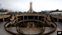 A view of the Martyrs' Memorial, which is empty after orders of home confinement to prevent the spread of coronavirus, in Algiers, Algeria, March 24, 2020. 