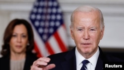 Američki predsjednik Joe Biden obraća se naciji poslije razgovora telefonom sa izraelskim premijerom Benjaminom Netanjahuom o situaciji u Izraelu poslije smrtonosnog napada militanata Hamasa, 10. oktobra 2023. (Foto: Reuters/Jonathan Ernst)