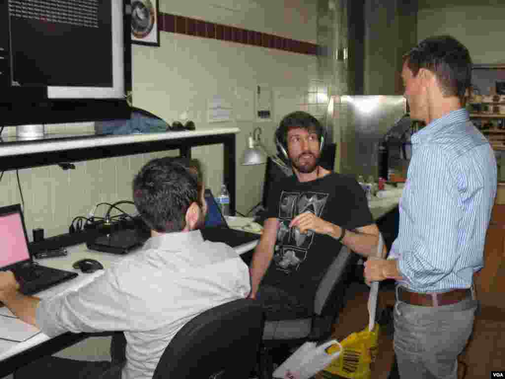 Control room at a shuttered McDonald's at NASA Ames in Mountain View, California dubbed “McMoons.” (ISEE-3 Reboot Project)