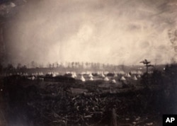 Camp of the 6th Vermont Regiment at Camp Griffin, Virginia, taken in 1861 by George Houghton.