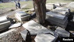 FILE - An abandoned Jewish cemetery is pictured in Edirne, western Turkey, Feb. 26, 2015. 
