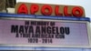 The Apollo Theater marquee in Harlem paid tribute to Maya Angelou. (Adam Phillips - VOA)