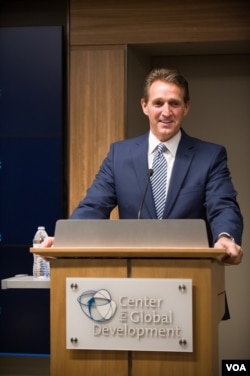 Senator Jeff Flake says Liberia's private sector has a key role in making health care reforms sustainable. (Center for Global Development)