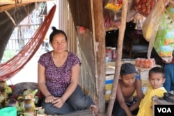 Neth Samun, 56, who runs a small grocery store in Chantrey commune, says she is afraid to talk about politics anymore, Feb. 14, 2018. (Sun Narin/VOA Khmer)