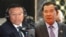 Kem Sokha, vice president of the opposition Cambodia National Rescue Party and first vice president of Cambodia's National Assembly (left) and Hun Sen, Cambodian Prime Minister (right). 