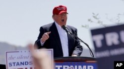 Republican presidential candidate Donald Trump speaks during a campaign rally in Fountain Hills, Arizona, March 19, 2016.
