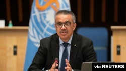 Tedros Adhanom Ghebreyesus, director general de la Organización Mundial de la Salud (OMS), habla sobre el brote de la enfermedad por coronavirus en Ginebra, Suiza, el 21 de enero de 2021.