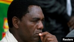 Le chef de l'opposition zambienne Hakainde Hichilema, à Lusaka, 18 janvier 2015