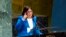 Vice President of Venezuela Delcy Rodriguez addresses the 74th session of the United Nations General Assembly, Sept. 27, 2019, at the United Nations headquarters. 