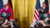 Tổng thống Obama phát biểu tại cuộc họp báo chung với Thủ tướng Đức Angela Merkel tại phòng Đông của Tòa Bạch Ốc ở Washington, ngày 9/2/2015.