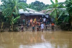 Kamp pengungsi Rohingya di Kutupalong, Bangladesh, terdampak banjir, Rabu, 28 Juli 2021. (AP)