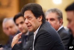 FILE - Pakistan"s Prime Minister Imran Khan is seen during talks in Beijing, China, Nov. 2, 2018.