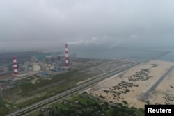 FILE - The Formosa steel factory is seen in Vietnam's central Ha Tinh province.