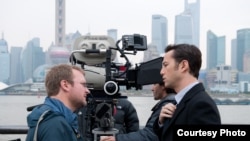 Writer/ Director Rian Murphy and Joseph Gordon-Levitt as &quot;Joe&quot; in TriStar Pictures, Film District, and End Game Entertainment&#39;s action thriller LOOPER.