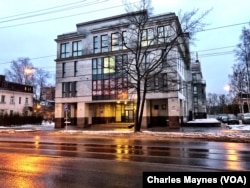FILE - The Internet Research Agency building, dubbed the Russian troll factory, is seen at Savushkina Street in St. Petersburg, Russia.