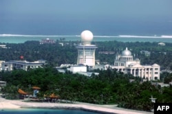 រូបឯកសារ៖ រូបភាព​ពី​អាកាស​បង្ហាញ​ពី​ទីក្រុង​កោះ​ Sansha នៅ​ប្រជុំ​កោះ​ Paracel កាល​ពី​ថ្ងៃ​ទី​២៧ ខែ​កក្កដា ឆ្នាំ​២០១២។