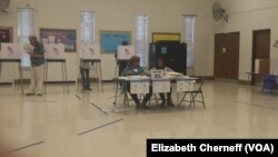 Voting in Tuesday's primary takes place at Watkins Mill Elementary School in Montgomery Village, Maryland, April 26, 2016.