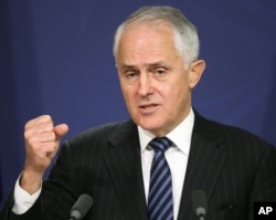 FILE - Australia's Prime Minister Malcolm Turnbull speaks in Sydney.