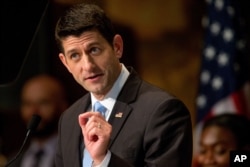 Chủ tịch Hạ viện Paul Ryan đọc diễn văn tại Đại học Georgetown ở thủ đô Washington, ngày 27 tháng 4, 2016.