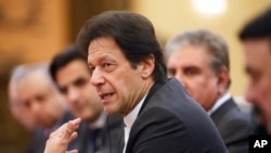 FILE - Pakistan"s Prime Minister Imran Khan is seen during talks in beijing, China, Nov. 2, 2018.