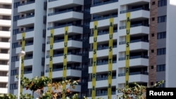 A view of one of the blocks of apartments where Australian athletes competing in the Rio 2016 Olympic Games are supposed to stay in the Olympic Village in Rio de Janeiro, Brazil, July 24, 2016. 