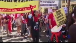 美加州伯克利群众反极右翼 呼吁大家挺身而出