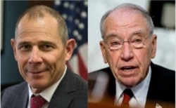 From left, Congressman John Curtis of Utah and Senator Chuck Grassley of Iowa.