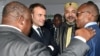 De gauche à droite, le président gabonais Ali Bongo, le président français Emmanuel Macron, le roi du Maroc Mohammed VI et le Premier ministre bissau-guinéen Umaro Sissoco Embalo à Abidjan, le 29 novembre 2017.