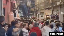 اعتصاب بازار تهران. تصویر برگرفته از ویدیو.