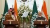 Saudi Arabia's Crown Prince Mohammed bin Salman attends a meeting with Indian Prime Minister Narendra Modi at Hyderabad House in New Delhi, India, Feb. 20, 2019. 