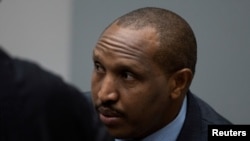 FILE - Congolese militia commander Bosco Ntaganda is seen in the International Criminal Court in The Hague, Netherlands, Nov. 7, 2019.
