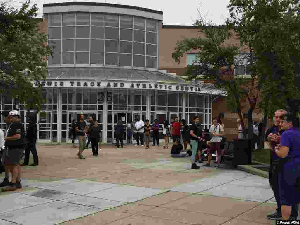 Counter protest groups gather for a 3 kilometer walk to the Boston Common.