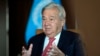 United Nations Secretary-General Antonio Guterres speaks during an interview at the United Nations headquarters, Sept. 9, 2024. 