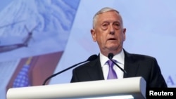U.S. Secretary of Defense James Mattis speaks at the 16th IISS Shangri-La Dialogue in Singapore, June 3, 2017.