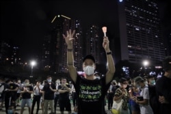 Una vigilia en Hong Kong el 4 de junio de 2020 en recordación a las víctimas de la matanza de la plaza de Tiananmen.