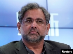 Pakistan's Prime Minister Shahid Khaqan Abbasi attends the World Economic Forum annual meeting in Davos, Switzerland, Jan. 24, 2018