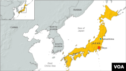 Map of Fukushima, Japan