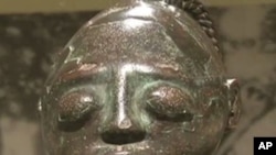 A sculpture from the exhibit "Dynasty and Divinity: Ife Art in Ancient Nigeria", on display in Houston, Texas