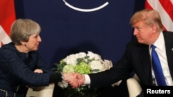 Rais Donald Trump na Waziri Mkuu Teresa May