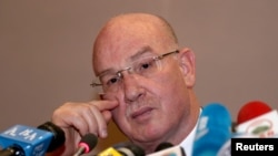 FILE - Smail Chergui, African Union (AU) Commissioner for Peace and Security attends a news conference during the African Union Summit in Addis Ababa, Ethiopia, Feb. 11, 2019.