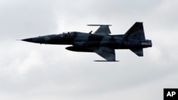 FILE- A Kenyan Air Force F5 fighter.