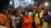 FILE - Hindu activists chant slogans demanding the release of the Bangladeshi jailed Hindu monk leader Chinmoy Krishna Das Brahmachari, during a protest to condemn his arrest, in Kolkata, India, Nov. 28, 2024. 