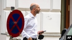 FILE - U.S. Special Envoy for Iran Robert Malley walks to a closed-door nuclear talks meeting in Vienna, Austria, June 20, 2021.