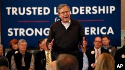 FILE - Republican presidential candidate former Florida Gov. Jeb Bush speaks at a campaign event in Portsmouth, N.H., Feb. 8, 2016.