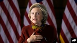 Democratic presidential candidate Hillary Clinton speaks about her counterterrorism strategy Dec. 15, 2015, at the University of Minnesota in Minneapolis.