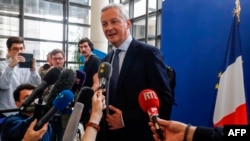 French Economy Minister Bruno Le Maire addresses journalists at his ministry in Paris, July 27, 2019 a day after US President vowed ‘substantial’ retaliation against France for a tax targeting U.S. tech giants.