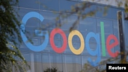 FILE - A Google logo is seen in Mountain View, California, Nov. 1, 2018. 