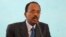 FILE - Then-Somali Prime Minister Mohamed Abdullahi Farmajo addresses officials after his swearing in ceremony at the Presidential residence in Mogadishu, Somalia. 