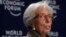 Christine Lagarde, Managing Director of the International Monetary Fund (IMF), addresses a news conference on the eve of the World Economic Forum, WEF, in Davos, Jan. 22, 2018. 